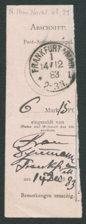 Brief an Martin Levy : 14.12.1883