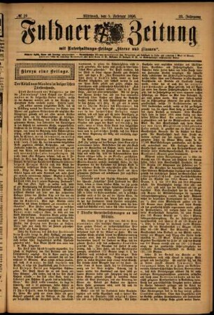 Erste Ausgabe vom Mittwoch, den 05. Februar 1896.