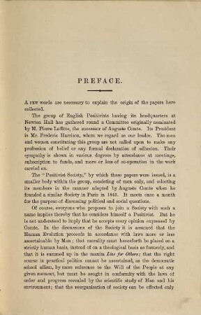 Positivist Comments on public affairs : Occasional papers issued by the London Positivist Society, 1878 - 1892