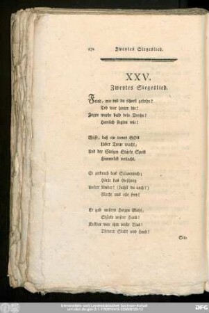 XXV. Zweytes Siegeslied.