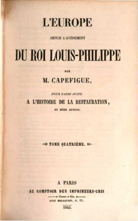 L'Europe depuis l'avénement du Roi Louis-Philippe. 4