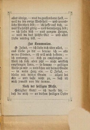 Gebete bei der hl. Schulmesse
