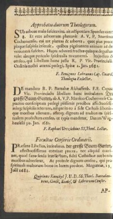 Approbatio duorum Theologorum.