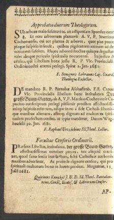Approbatio duorum Theologorum.