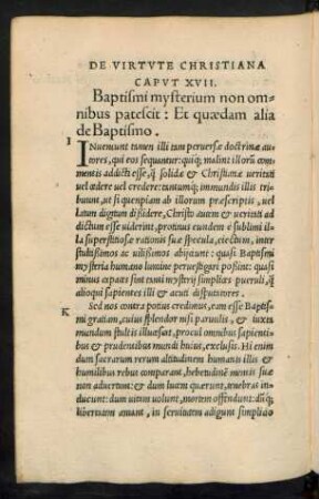 Caput XVII. Baptismi mysterium non omnibus patescit ...