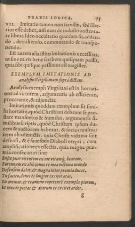 Exemplum Imitationis Ad analysin Virgilianam supra dictam.