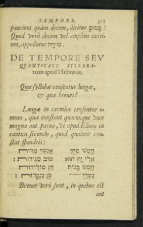 De Tempore Seu Quantitate Syllabarum apud Hebraeos.