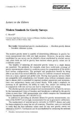 Modern standards for gravity surveys