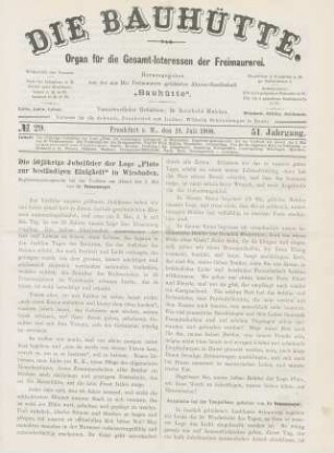 No. 29. Frankfurt a. M., den 18. Juli 1908. 51. Jahrgang.