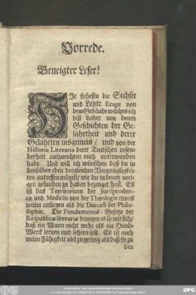 Vorrede. Geneigter Leser!