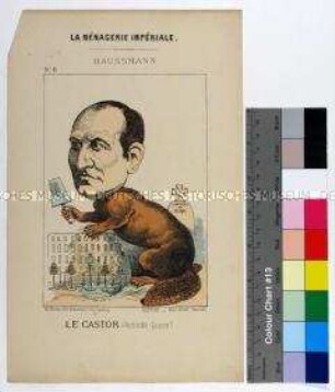 Karikatur auf Baron Georges Eugène Haussmann aus der Serie "La Ménagerie Impériale"