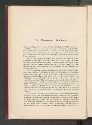 Der Untergrund Hamburgs.