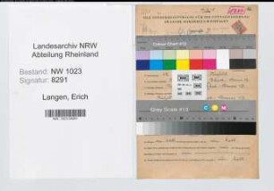 Entnazifizierung Erich Langen , geb. 27.10.1903 (Textilkaufmann)