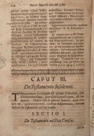 Sectio I. De Testamento ad Pias Causas.