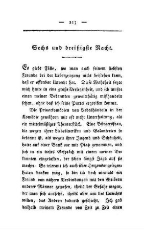 Sechs und dreißigste Nacht. Nach der Komödie