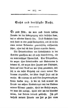 Sechs und dreißigste Nacht. Nach der Komödie