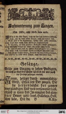 Aufmunterung zum Singen