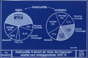 Arbeitsunfälle im Bereich der landw. Berufsgenossenschaften nach Unfallgegenständen 1978/79