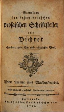 Träume eines Menschenfreundes, Zweyter Theil