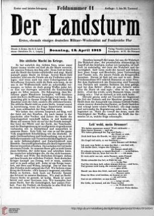 Heft 11, April 1915