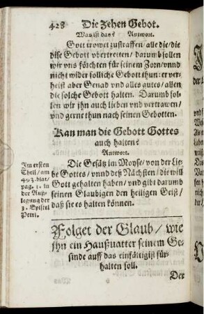 Folget der Glaub/ wie ihn ein Haußvatter seinem Gesinde auff das einfältigist fürhalten soll.