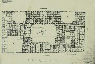 Dresden, Taschenbergpalais, Grundriss des Erdgeschosses, Maßstab 1 : 200, datiert 1910