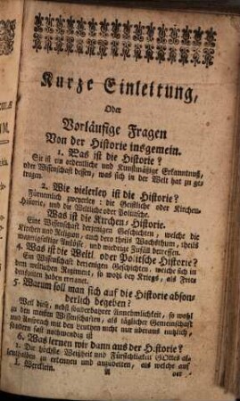 Historischer Anfang; Oder Kurze und leichte Weise die Catholische Jugend in der Historie zu unterrichten : Für die Schulen der Gesellschaft Jesu in der Oberteutschen Provintz Verfasset, 1. Von denen biblischen Geschichten