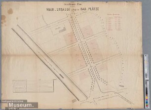 Parzellirungs-Plan der an der Wald-Strasse gelegenen Bau-Plätze