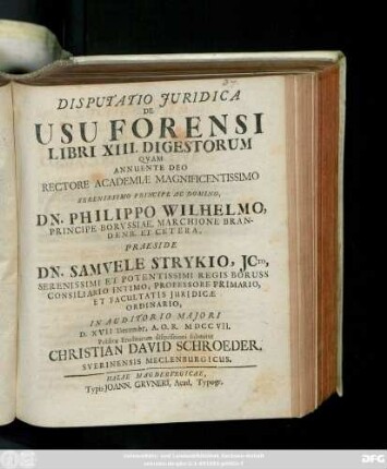 Disputatio Juridica De Usu Forensi : Libri XIII. Digestorum