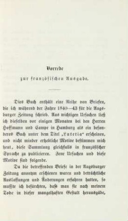 Vorrede zur französischen Ausgabe