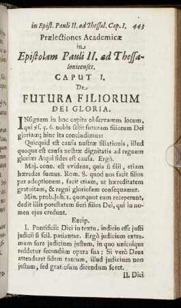 Praelectiones Academicae In Epistolam Pauli II. ad Thessalonicenses