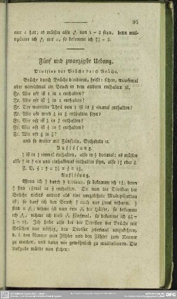 Fünf und zwanzigste Uebung. Division der Brüche durch Brüche