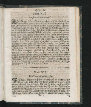 Num. XVII. Consens de anno 1538.