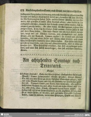 Am achtzehenden Sonntage nach Trinitatis