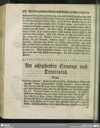 Am achtzehenden Sonntage nach Trinitatis