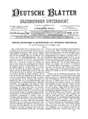 Sittliche Grundfragen in geschichtlicher und christlicher Beleutung : (Schluß)