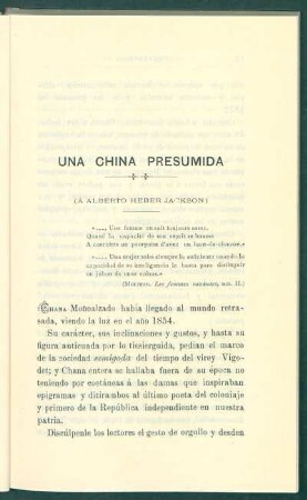 Una china presumida : (Á Alberto Heber Jackson)