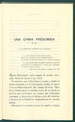 Una china presumida : (Á Alberto Heber Jackson)