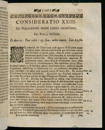 177-185, CONSIDERATIO XXIII. De Praeparatione animi contra tentationes.