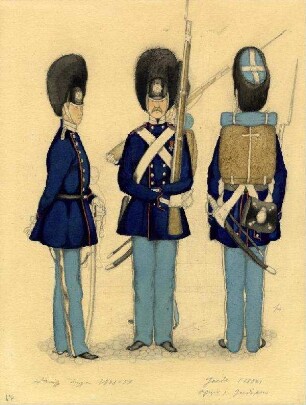 Uniformbild, Gardeinfanteristen der dänischen Armee (1848-1851)