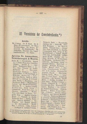 III. Verzeichniss der Gewerbetreibenden