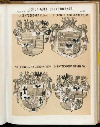 Taf. 61. Gr. Sintzendorf 17. Jhrd. - G. Ludw. Gr. Sintzendorff, Linie Neuburg. - Phil Ludw. Gr. v. Sintzendorf - Gr. Sintzendorf-Neuburg.
