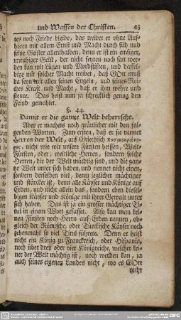 §. 44. Damit er die gantze Welt beherrscht
