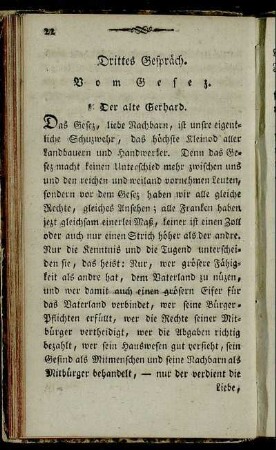 Drittes Gespräch. Vom Gesez.