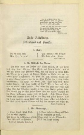 Erste Abteilung. Elternhaus und Familie
