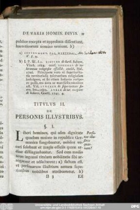 Titulus II. De Personis Illustribus.