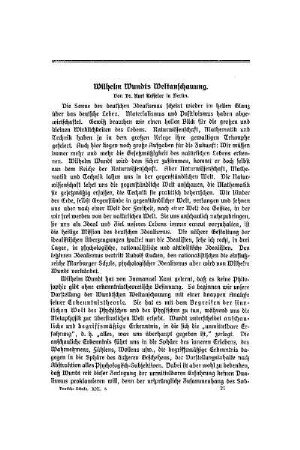 Wilhelm Wundts Weltanschaung