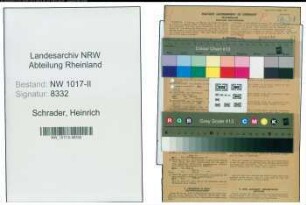 Entnazifizierung Heinrich Schrader , geb. 25.12.1915 (Werkzeugschlosser)