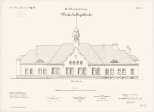 Kavallerie-Kaserne, Krefeld Wirtschaftsgebäude: W-Ansicht 1:100