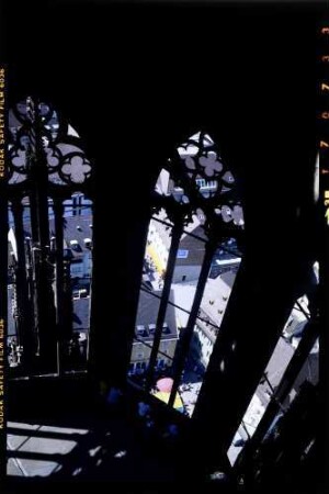 Freiburg: Freiburger Münster, gotische Turmhalle, von oben